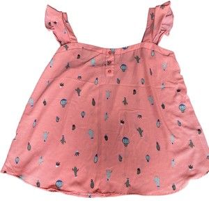 Torrid Sz 2 XL Coral Cactus Ruffle Crepe Fabric Tank Top Blouse Sweetheart Neck